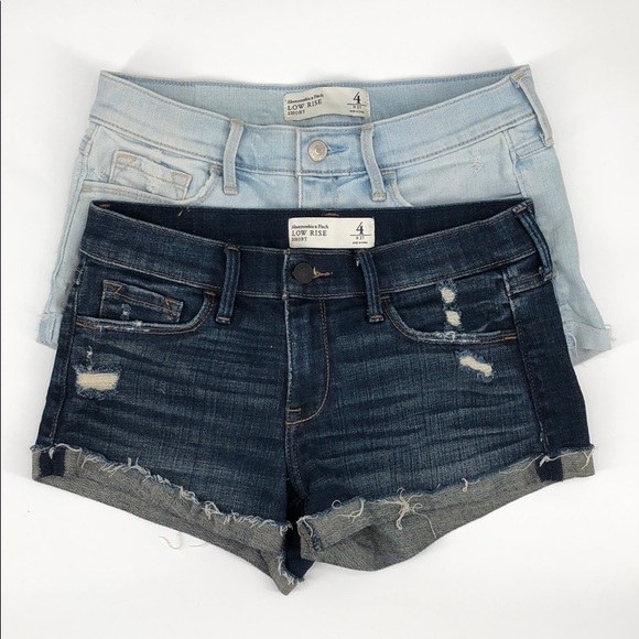 Two Pairs Abercrombie & Fitch Low Rise Shorts Sz 4 - Picture 1 of 8